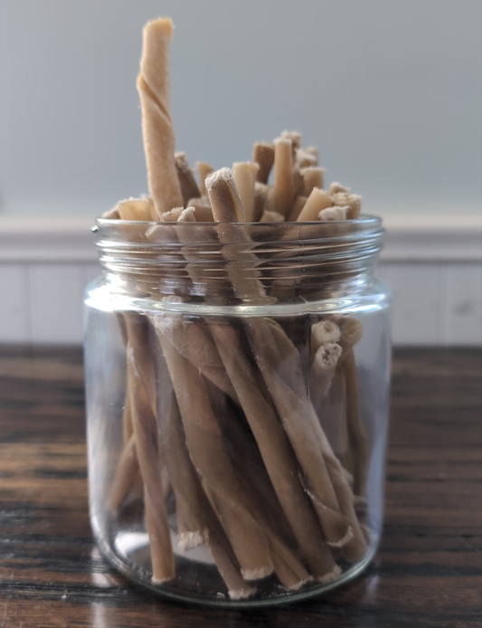 5" Thin Twisted Beef Collagen Stick