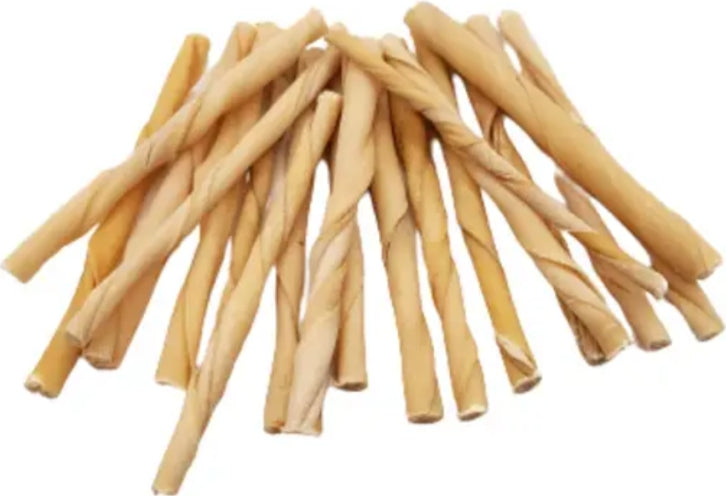 5" Thin Twisted Beef Collagen Stick