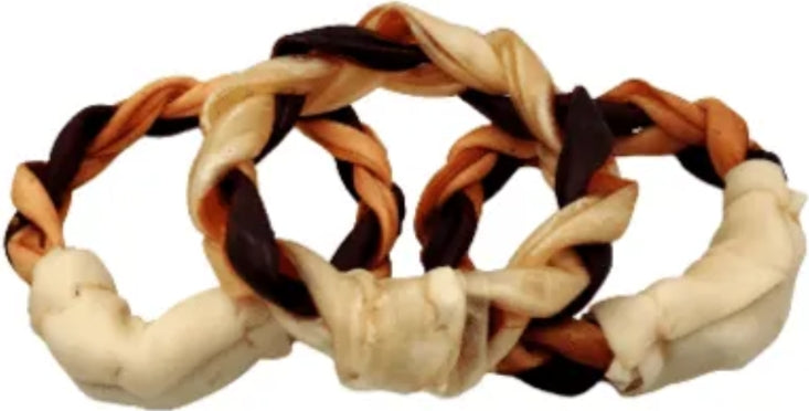 6" Large Braided Beef Collagen Ring