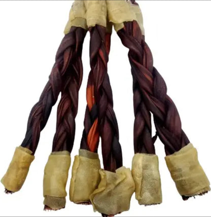 12" Braided Beef Collagen Stick Wrapped Ends