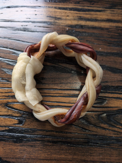 6" Large Braided Beef Collagen Ring